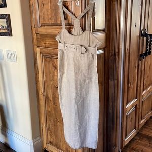LAUNDRY Khaki Linen Skirt S